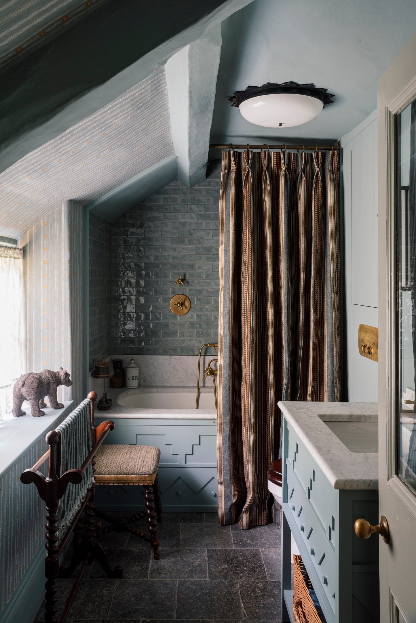 Arrow Stitch Wallpaper - Blue Ridge