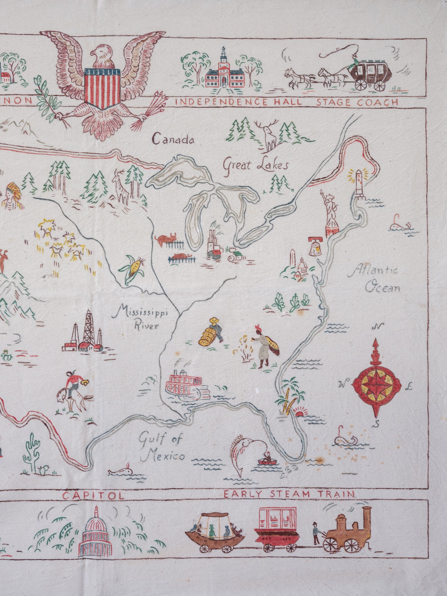 Folk Art Pictograph Map