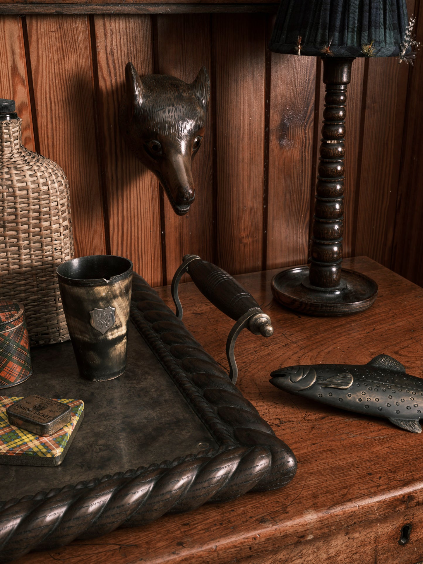 Folk Art Carved Fox Head