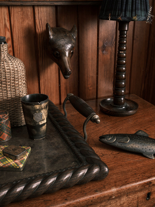 Folk Art Carved Fox Head