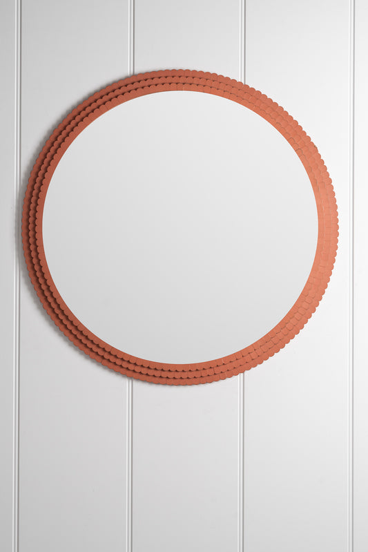 HÁM Scalloped Edge Mirror - Rust Red