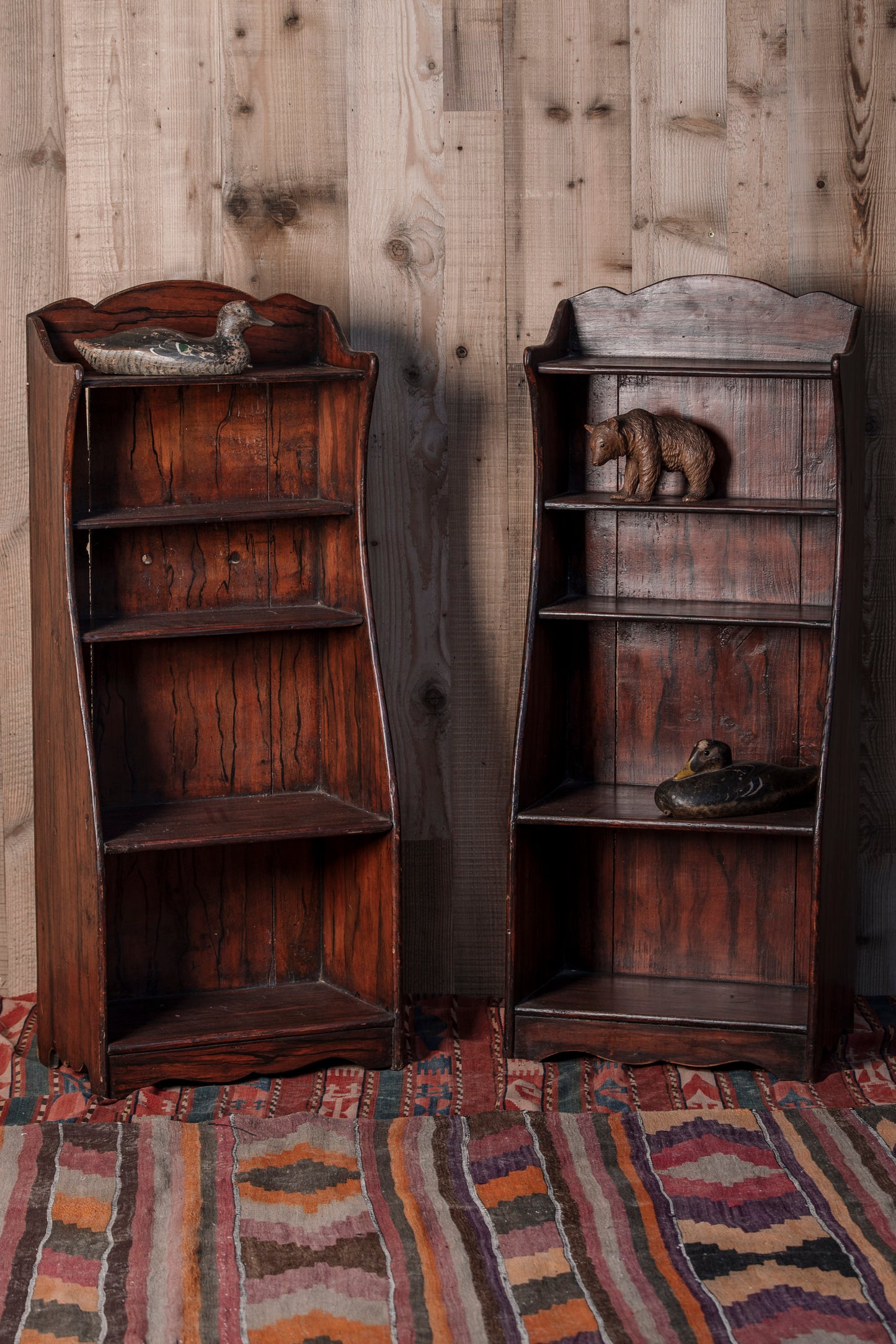 Pair of 19th Century Waterfall Bookcases
