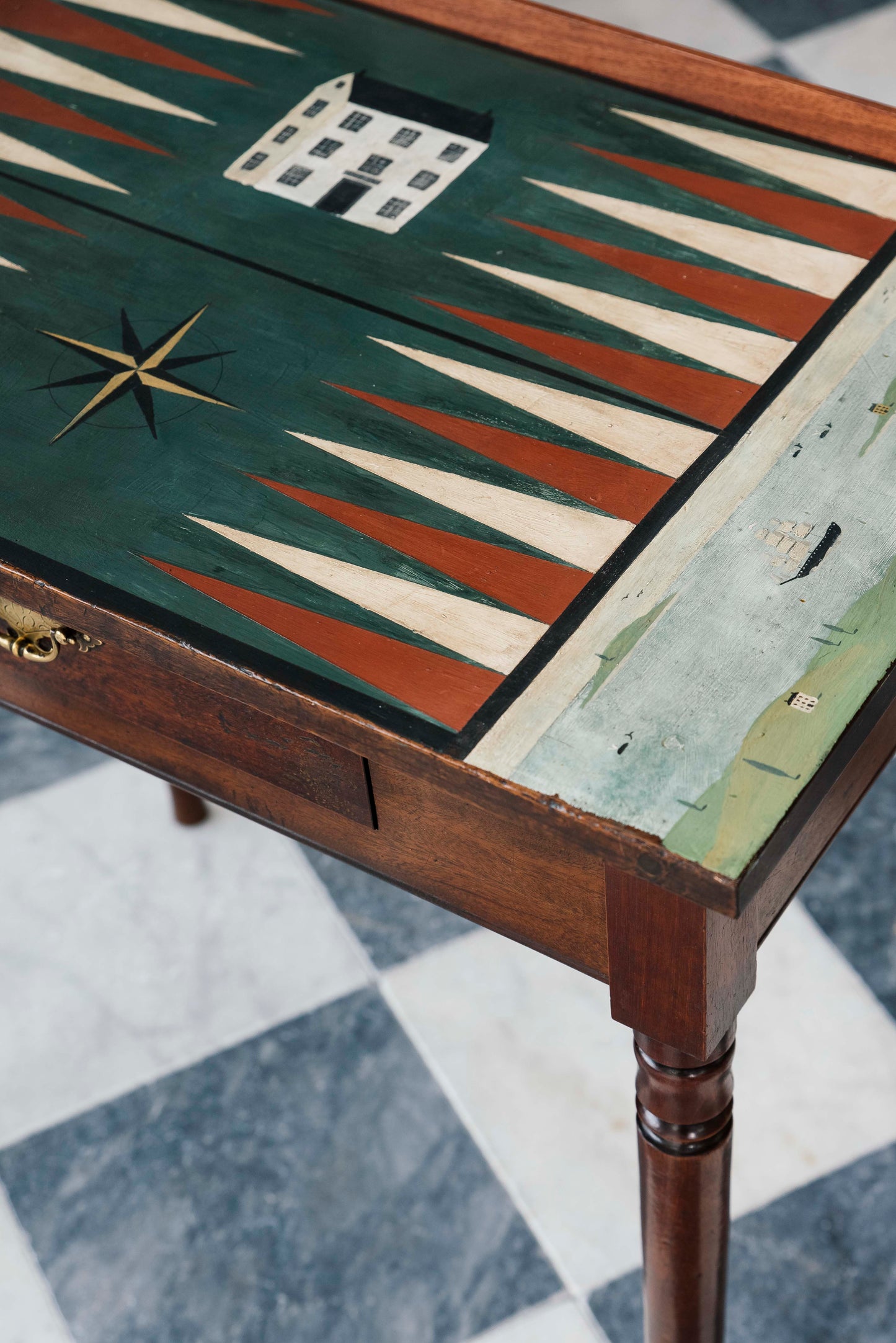 Coastal Folky Backgammon Table