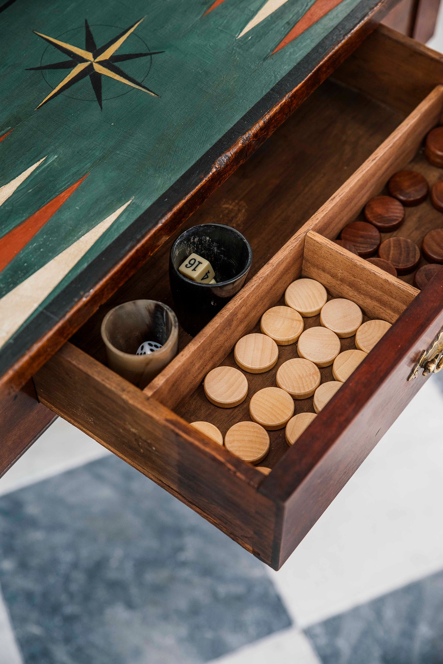 Coastal Folky Backgammon Table