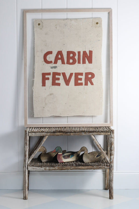 "Cabin Fever" Framed Flag Red