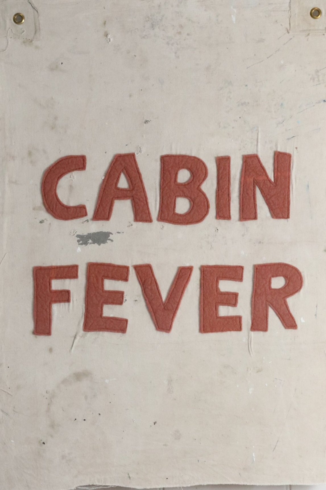 "Cabin Fever" Framed Flag Red