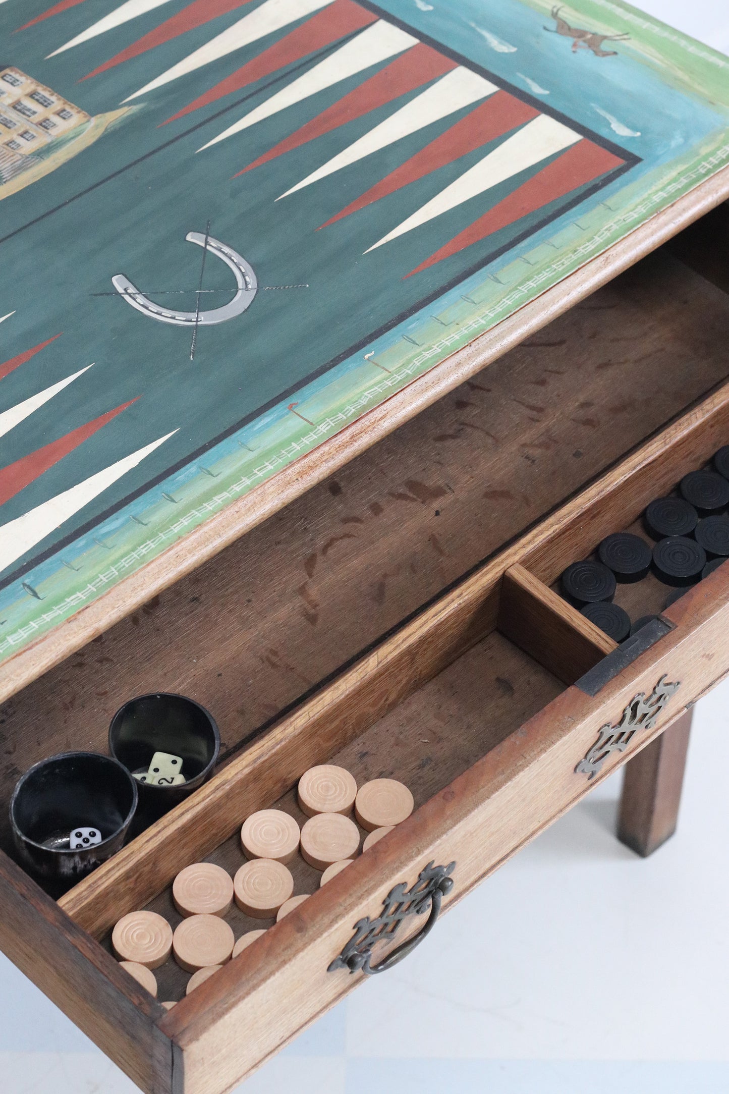 Country Folky Backgammon Table