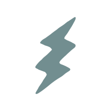 Hand drawn illustration of lightning