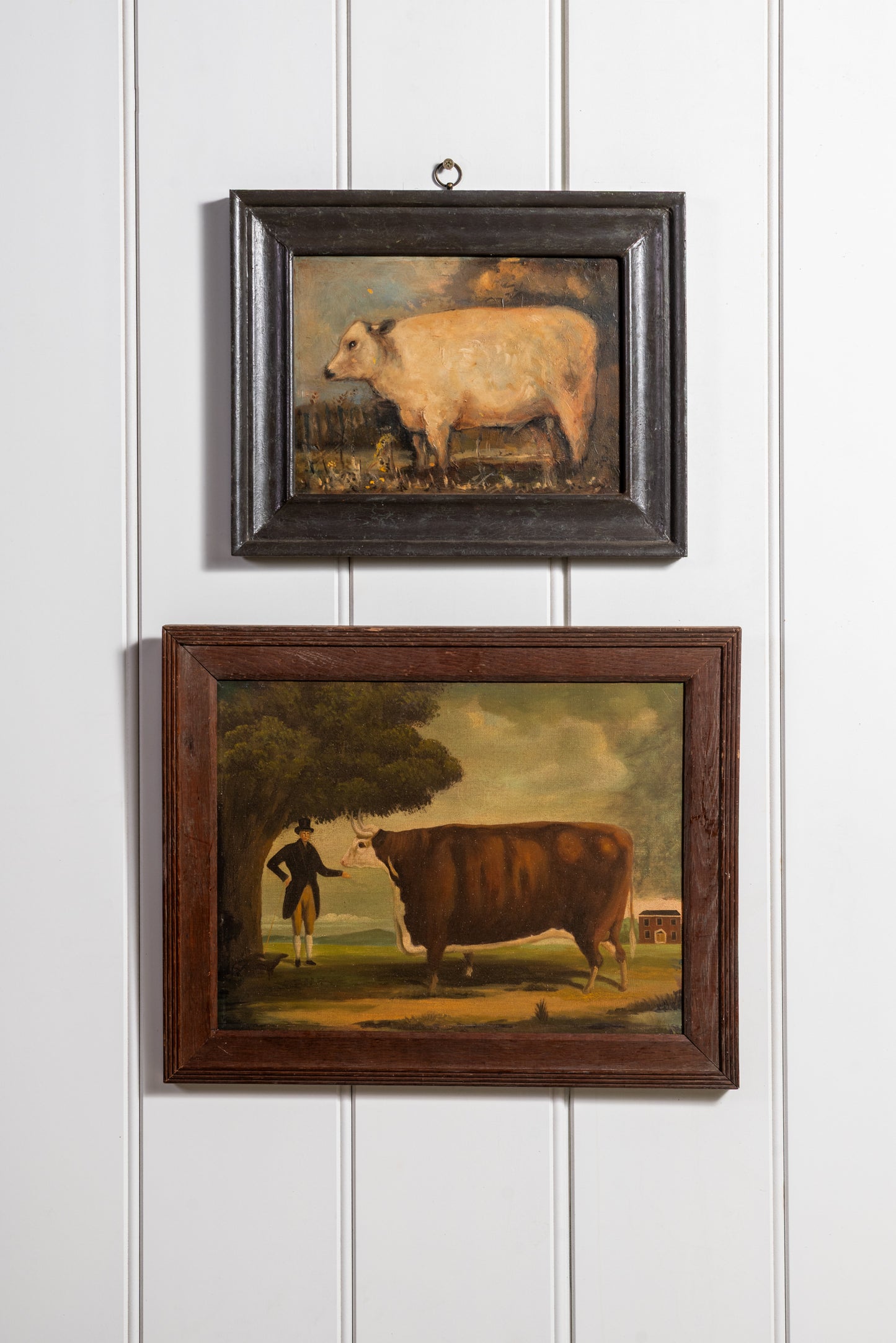 "The White Bull" Naive Painting