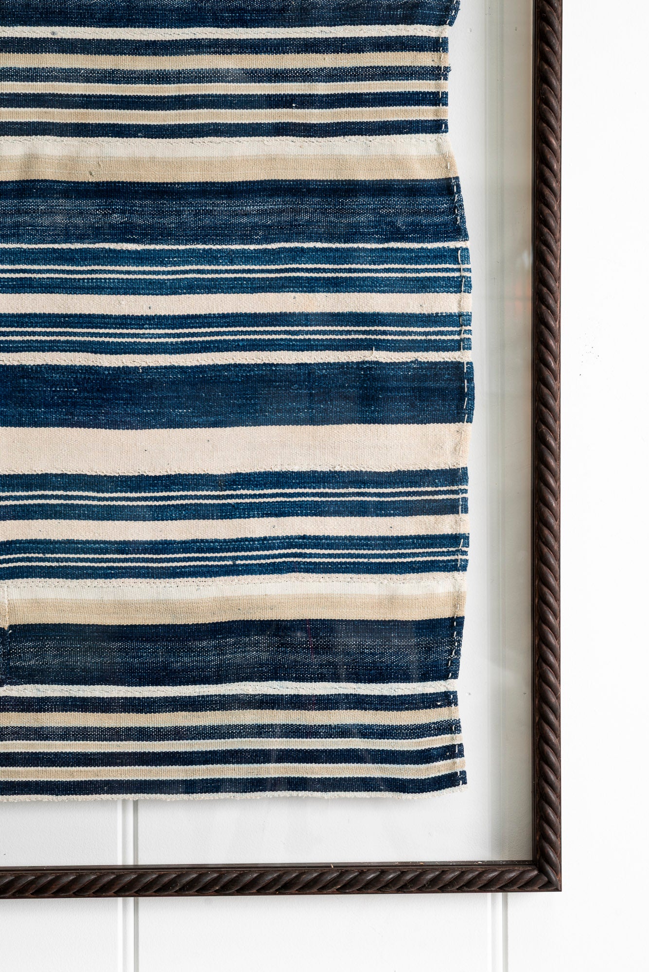 "Indigo Stripes" Framed Flag