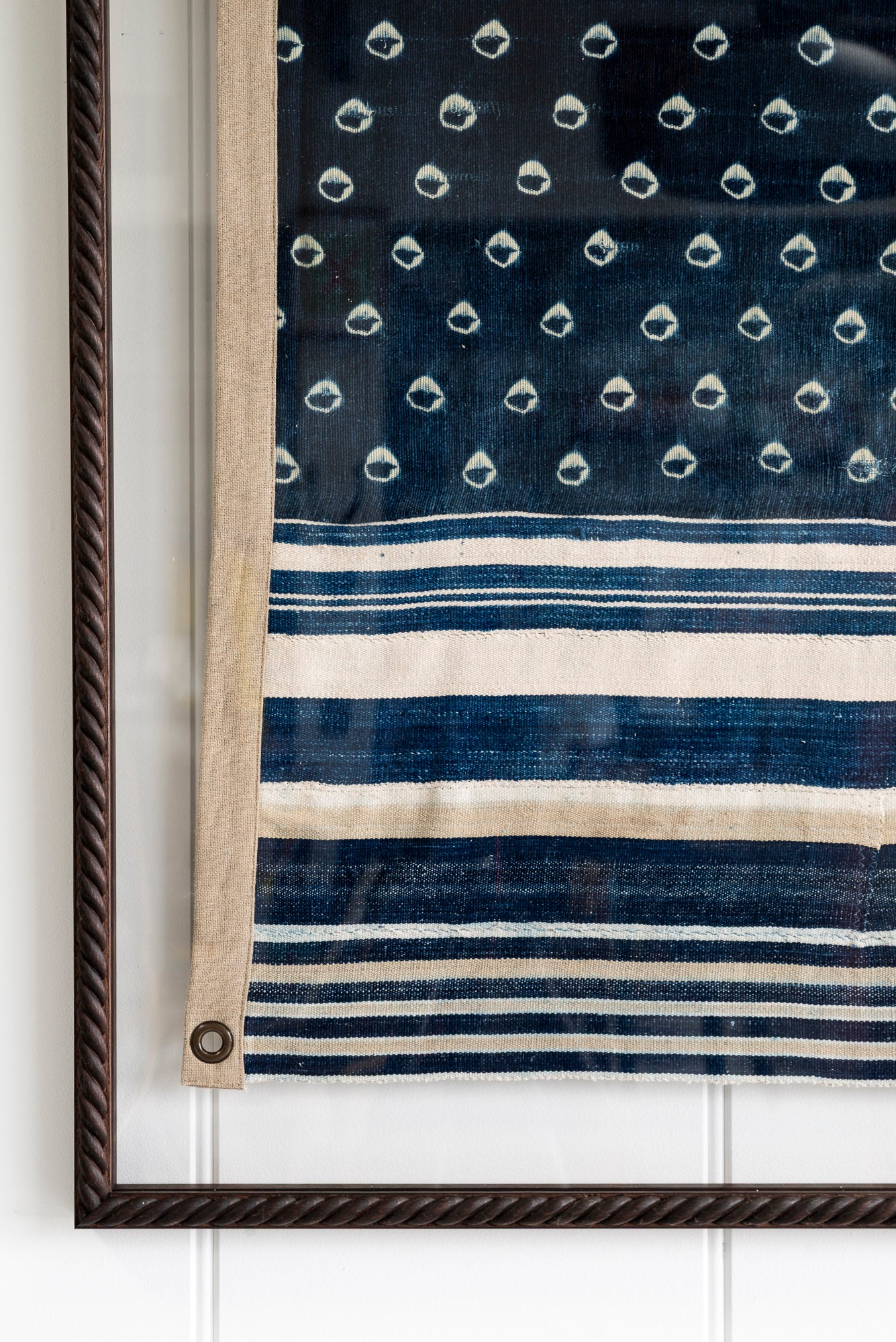 "Indigo Stripes" Framed Flag