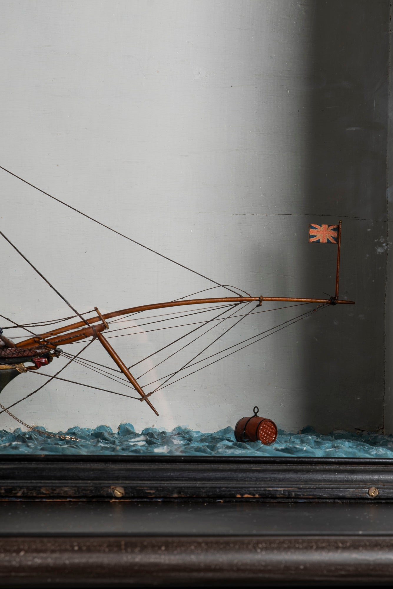 Large Cased Model of a Three-Masted Sailing Ship
