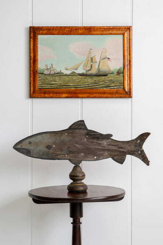 Naive American Schooner Painting