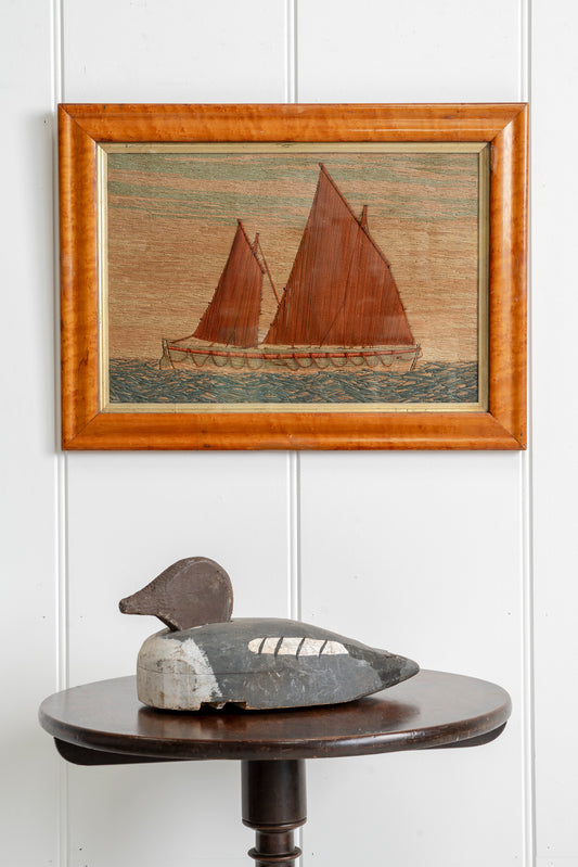 19th Century Woolwork Ship