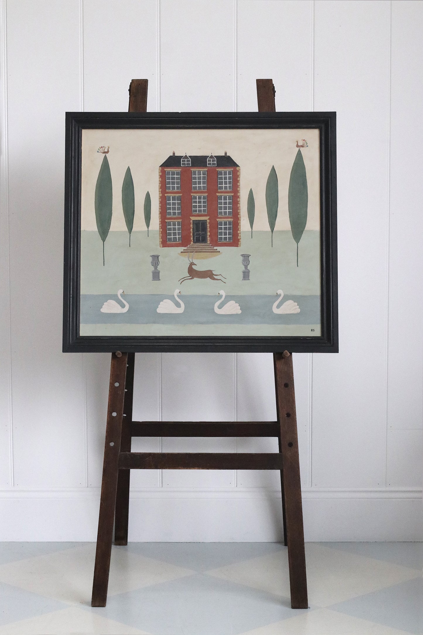 Folk Art Country House Painting