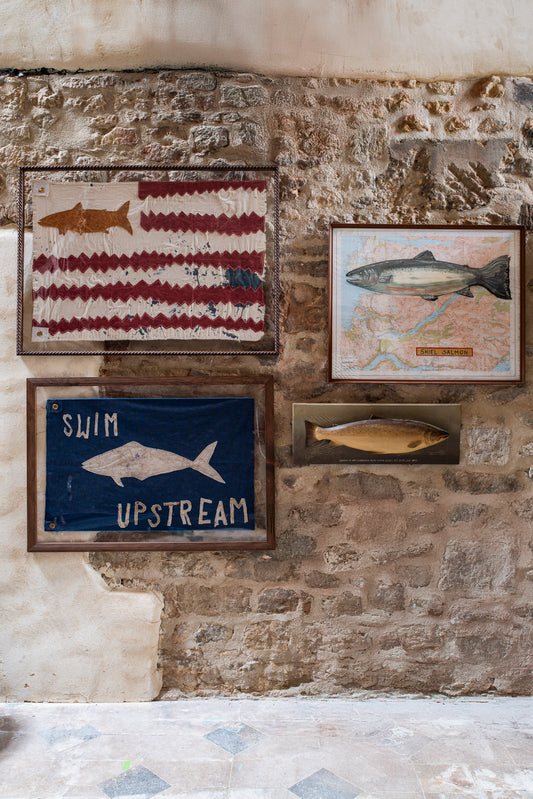 "Salmon and Stripes" Framed Flag