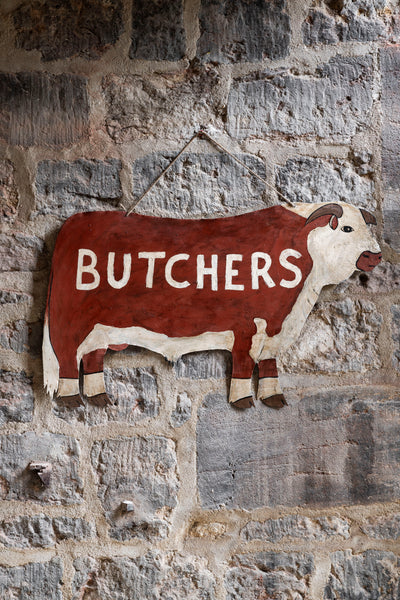 アンティーク看板　木製豚の壁掛け装飾 Butcher Shop 精肉店 Studio-Ham-Country-House-