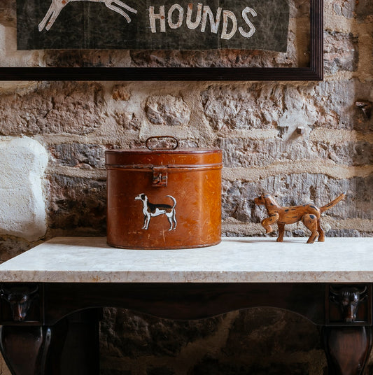 Hand Painted Oval Box - Hound