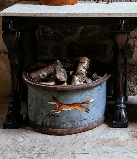 Large Zinc Log Basket