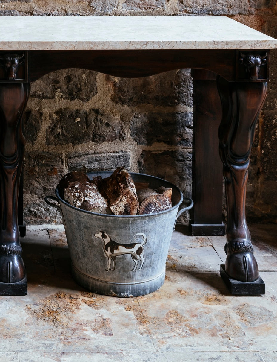 Metal Log Bucket - Dog