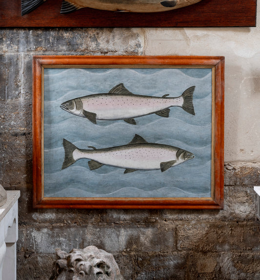 Folky Pair of Salmon Painting