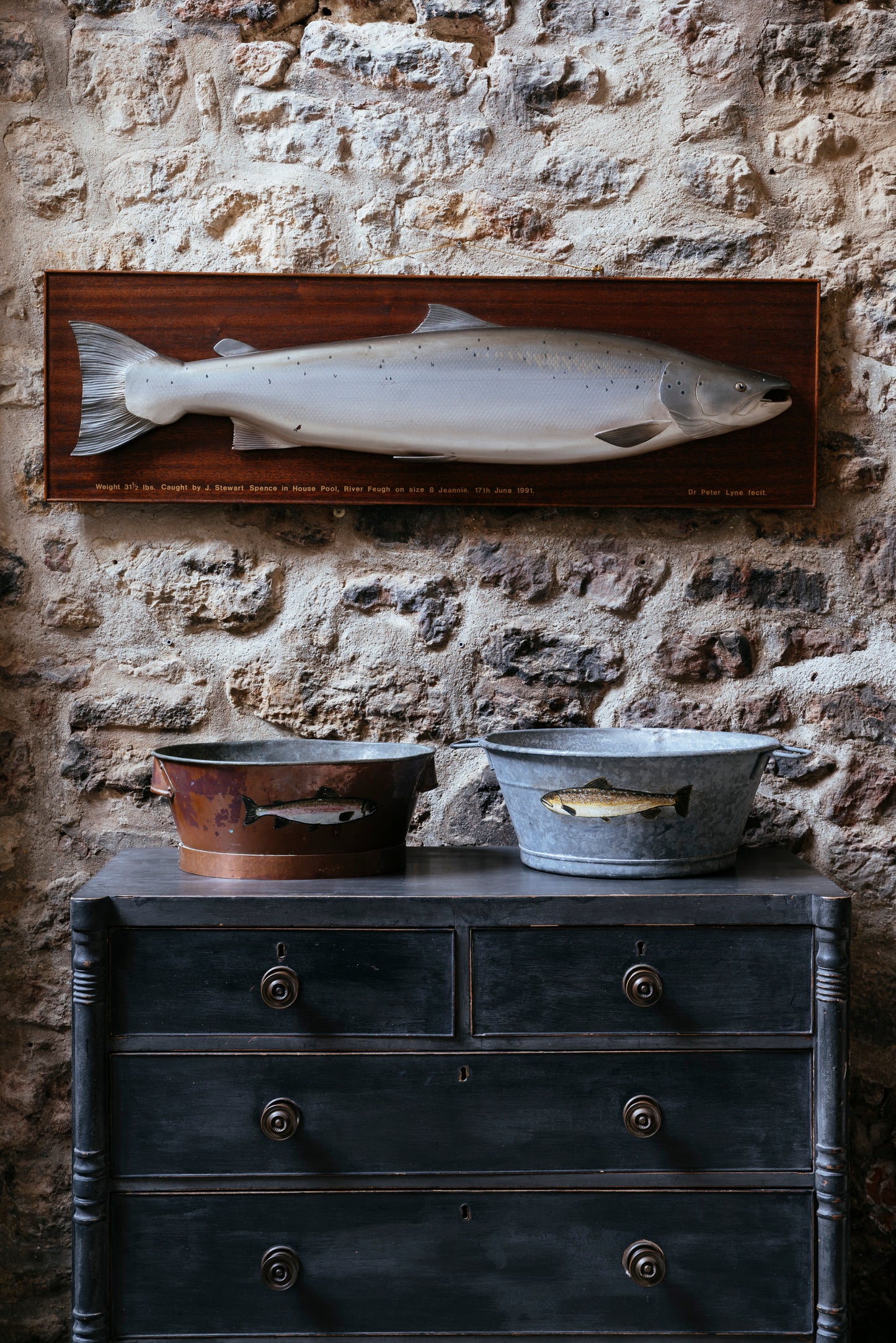 Creel de pêche en osier vintage Décor de cabane rustique Creel de pêche en osier vintage Décor de cabane rustique