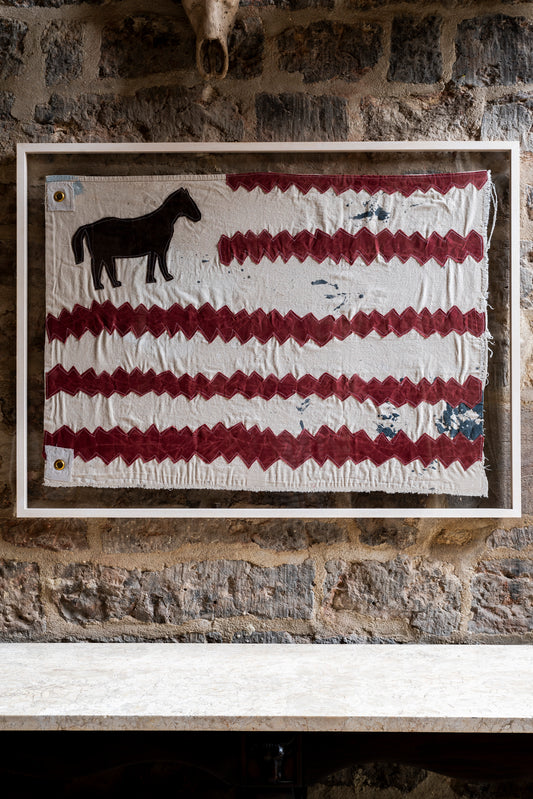 "Stallion and Stripes" Framed Flag