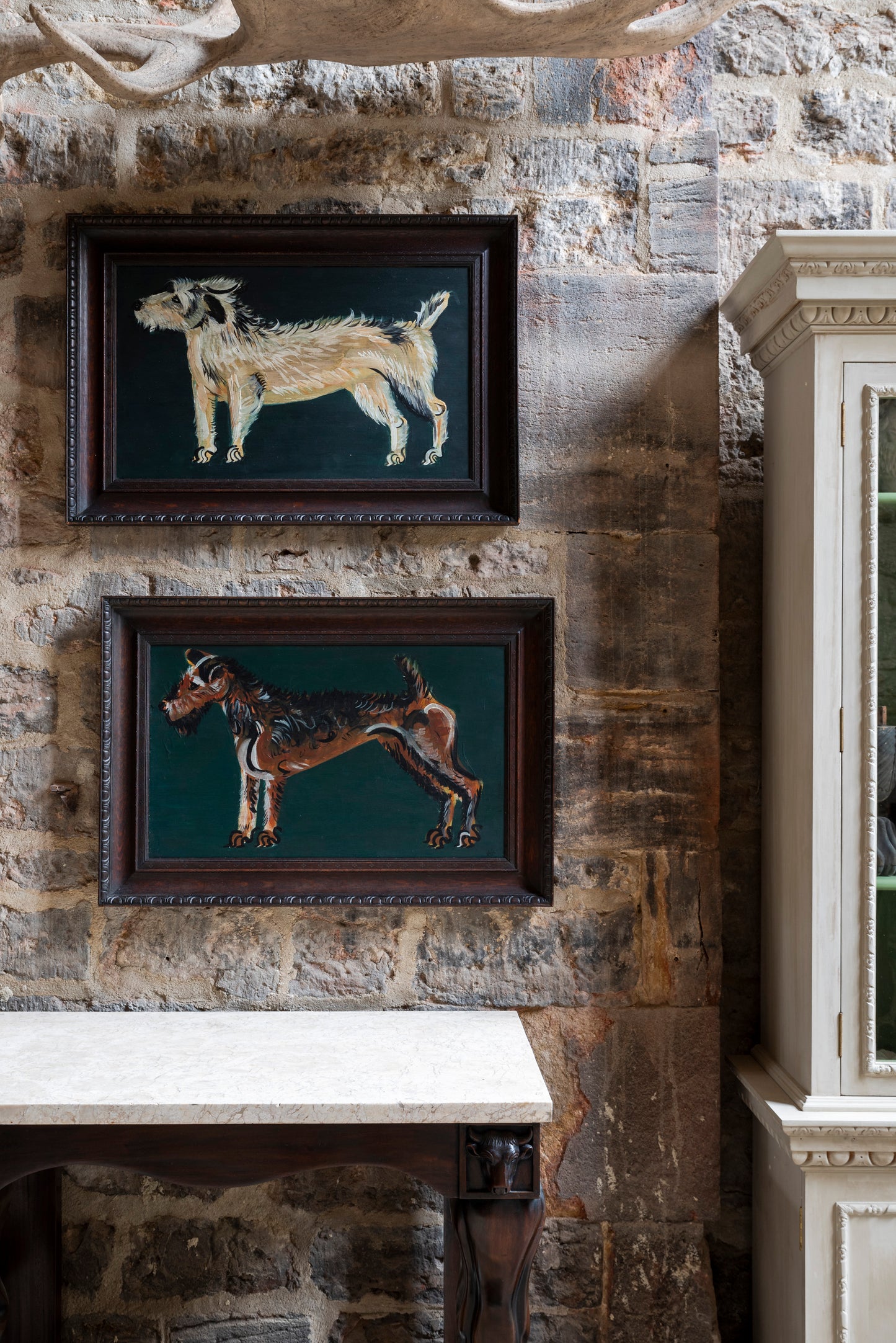 Folky Painting of a Brown Terrier