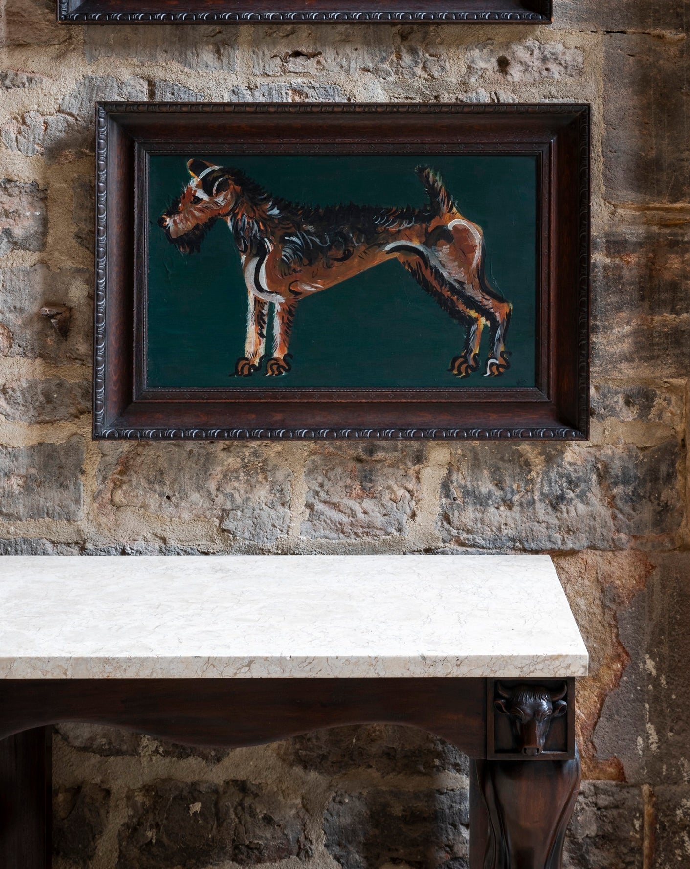 Folky Painting of a Brown Terrier