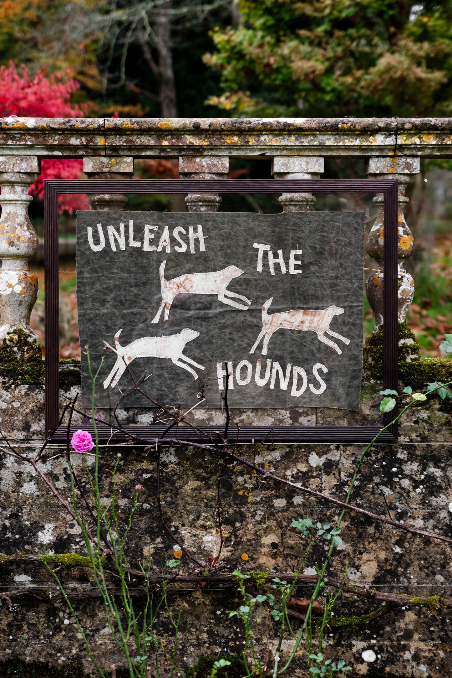 "Unleash The Hounds" Framed Flag