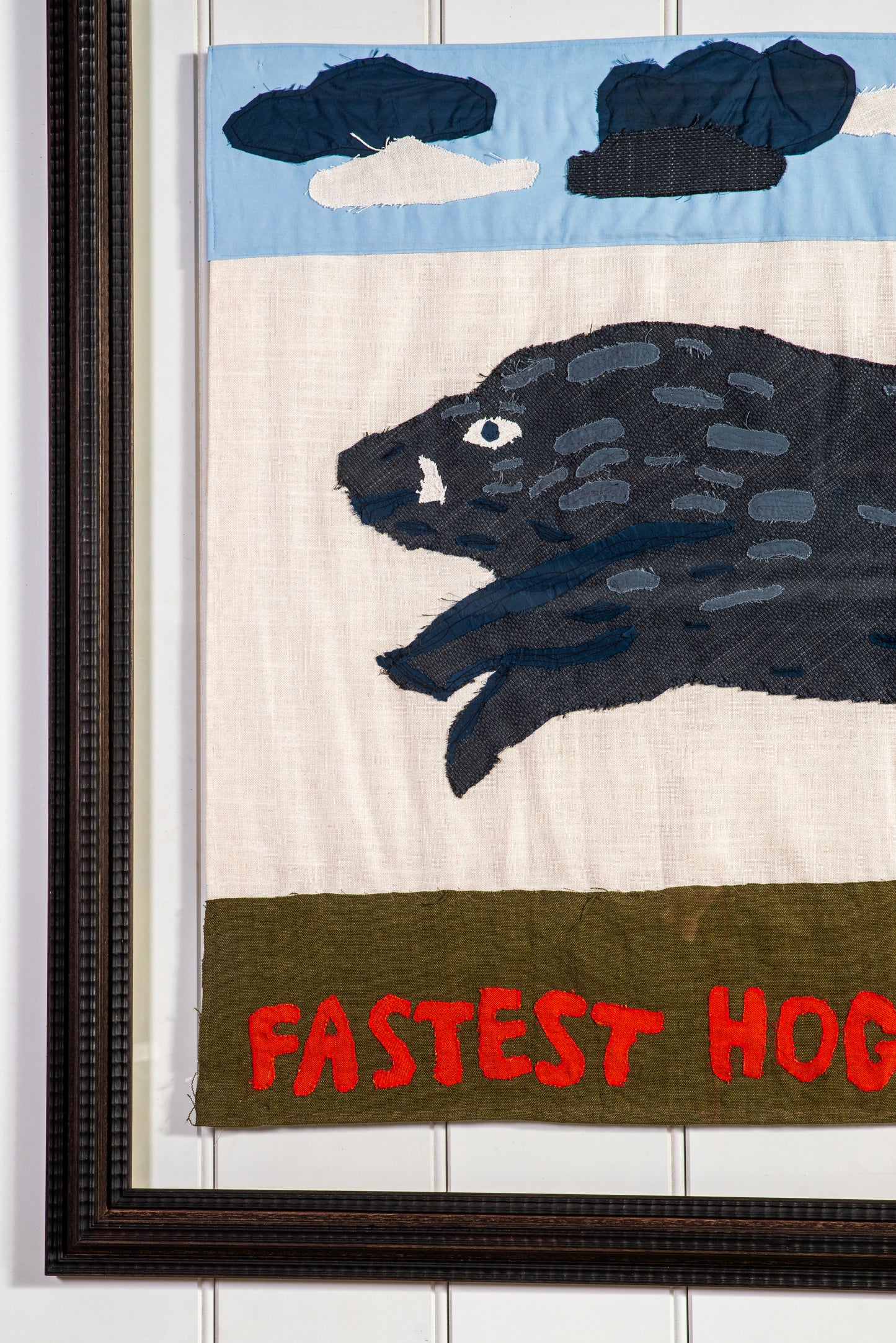 "Fastest Hog in the West" Tapestry Flag
