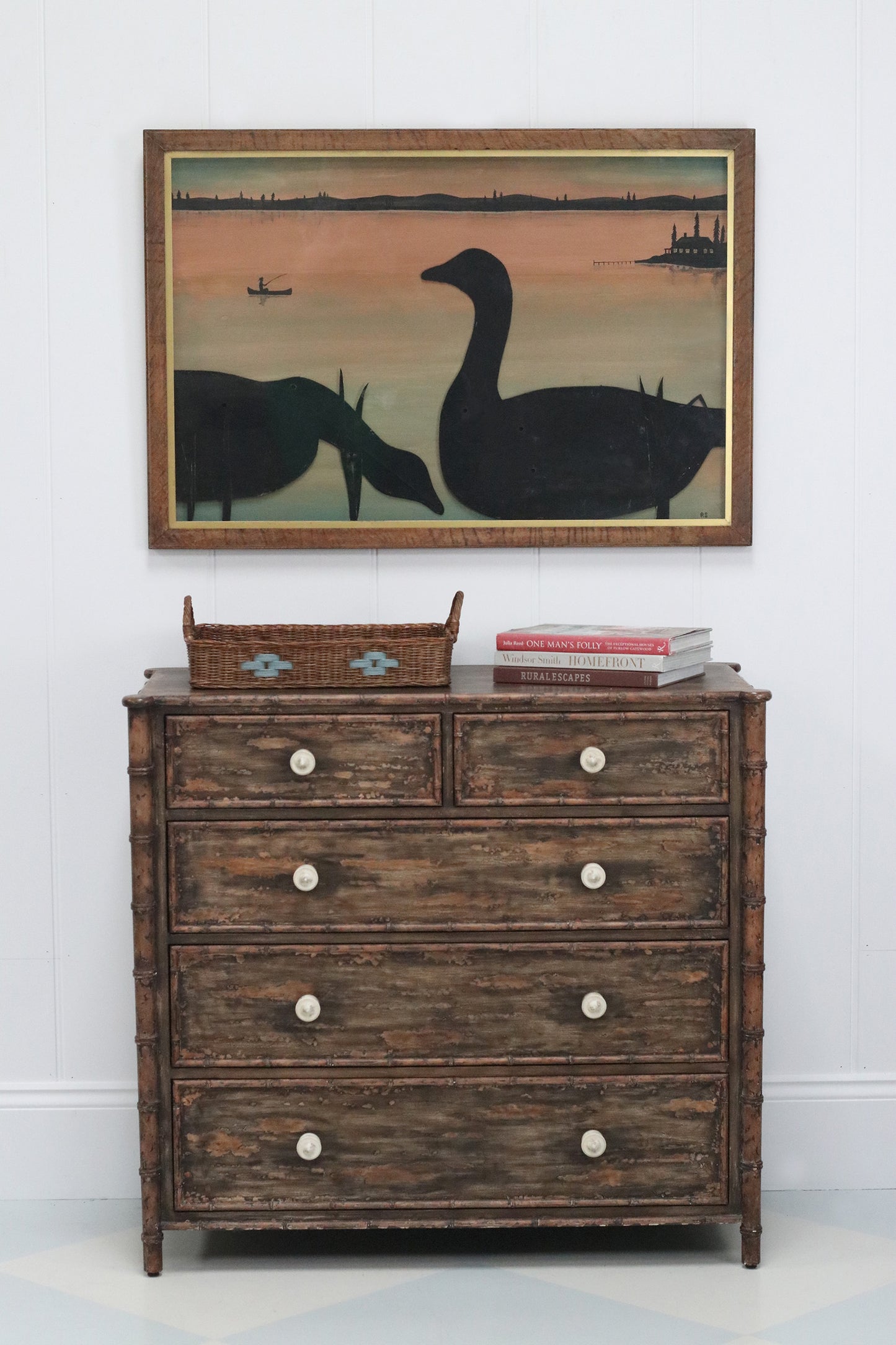 Folk Art Geese Landscape