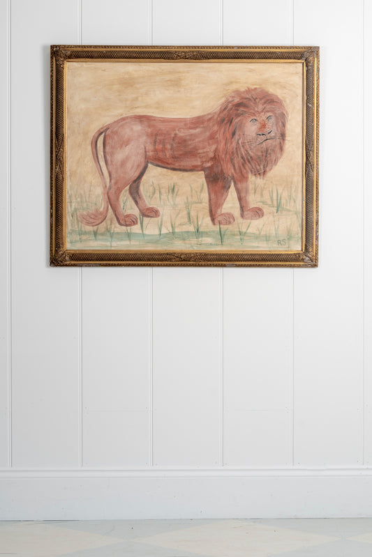 Folky Painting of a Lion