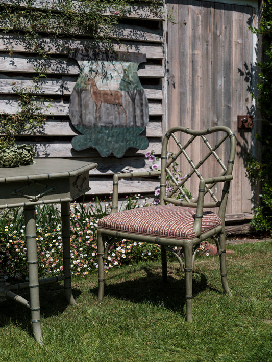 A Pair of Faux Bamboo Carver Chairs
