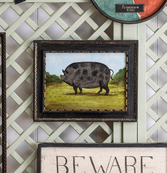 Naive Black Pig Painting