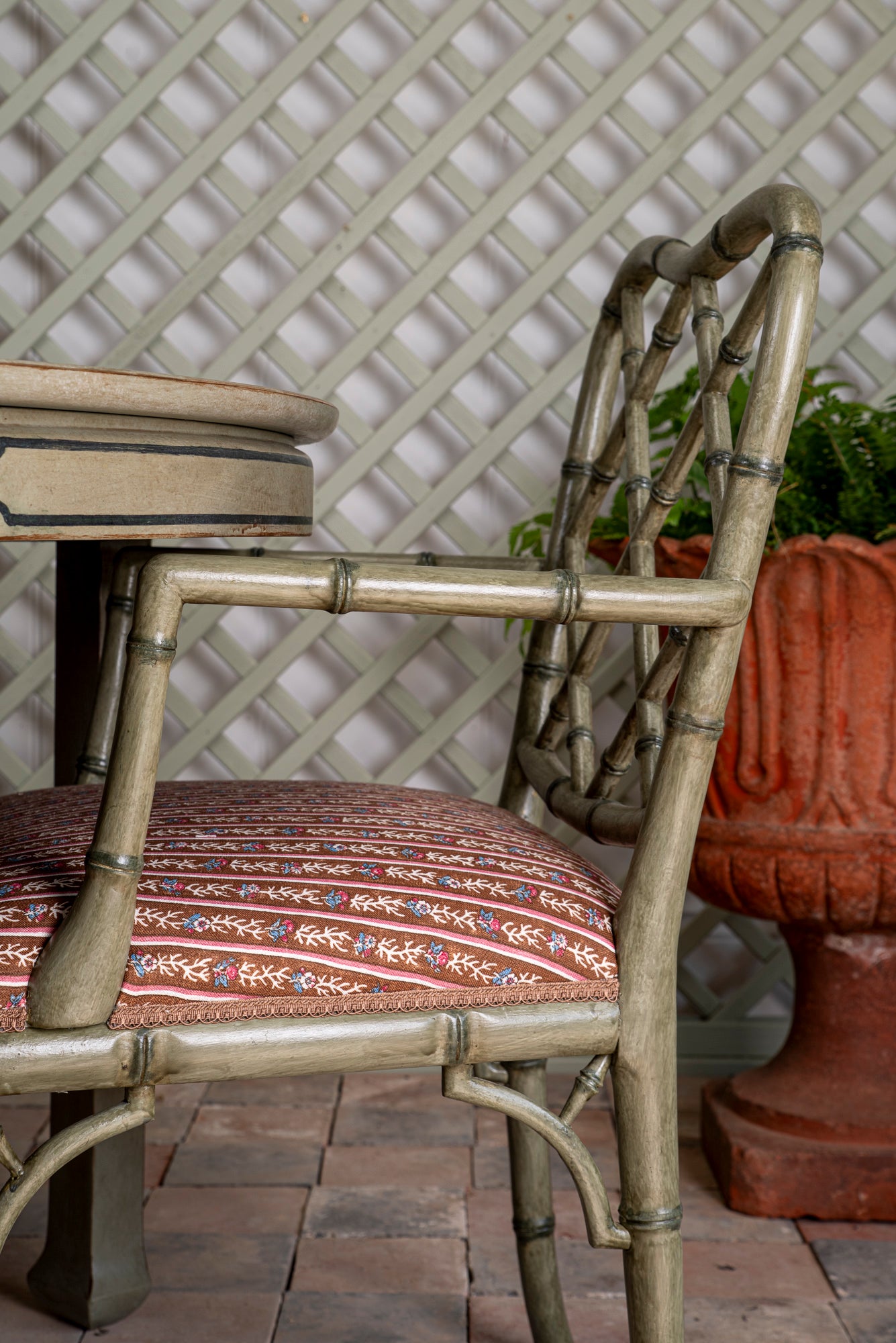 A Pair of Faux Bamboo Carver Chairs