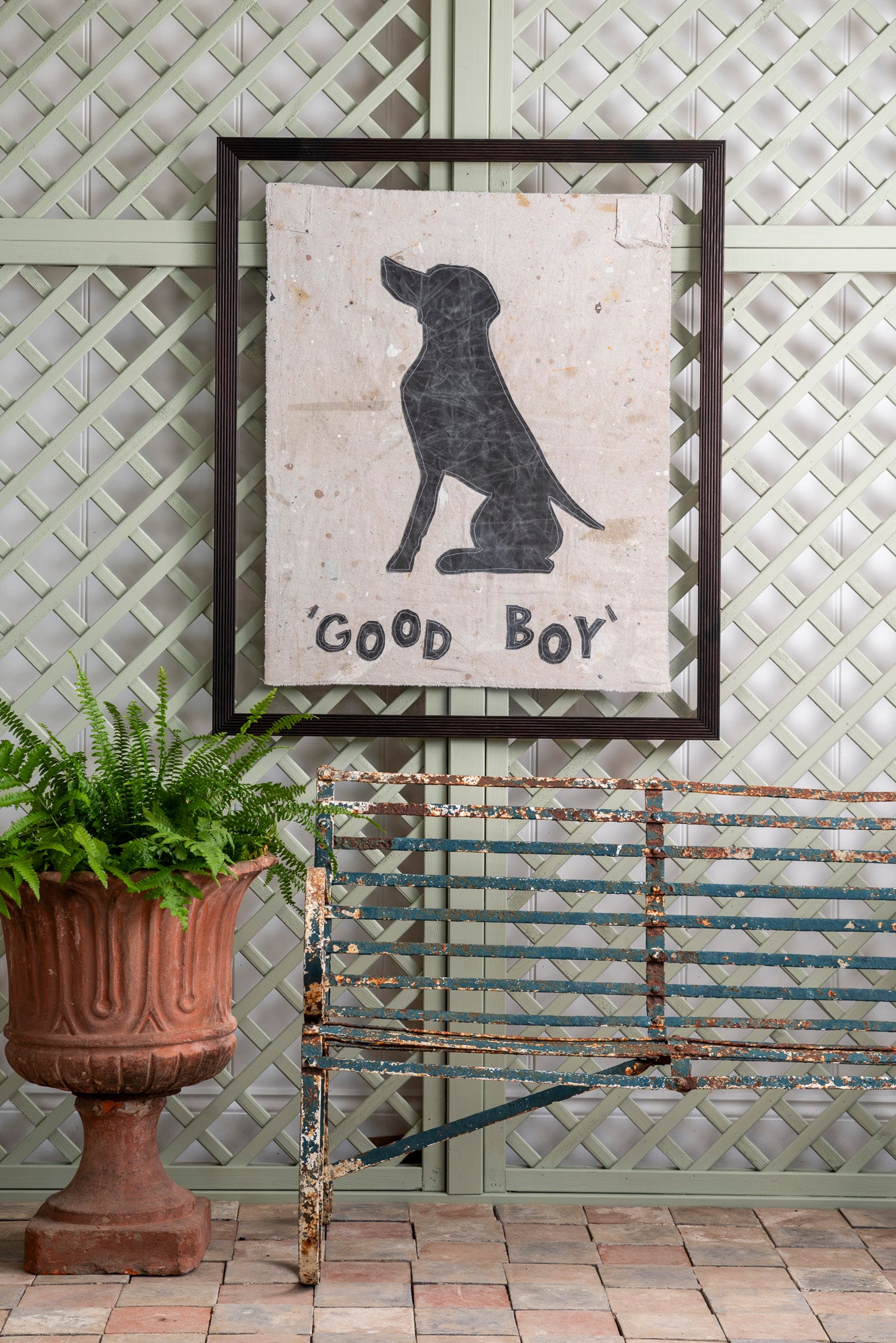 "Good Boy" Framed Flag