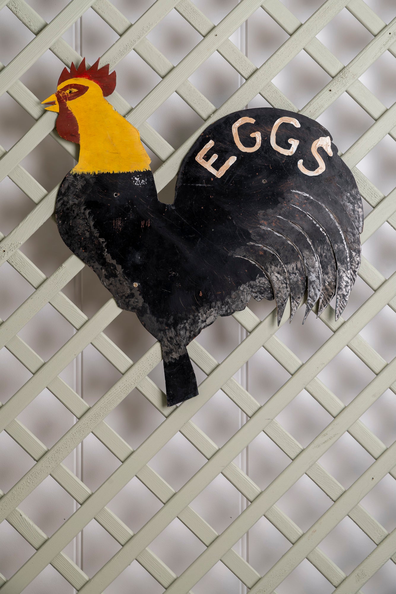 Vintage Metal Cockerel Estate Sign