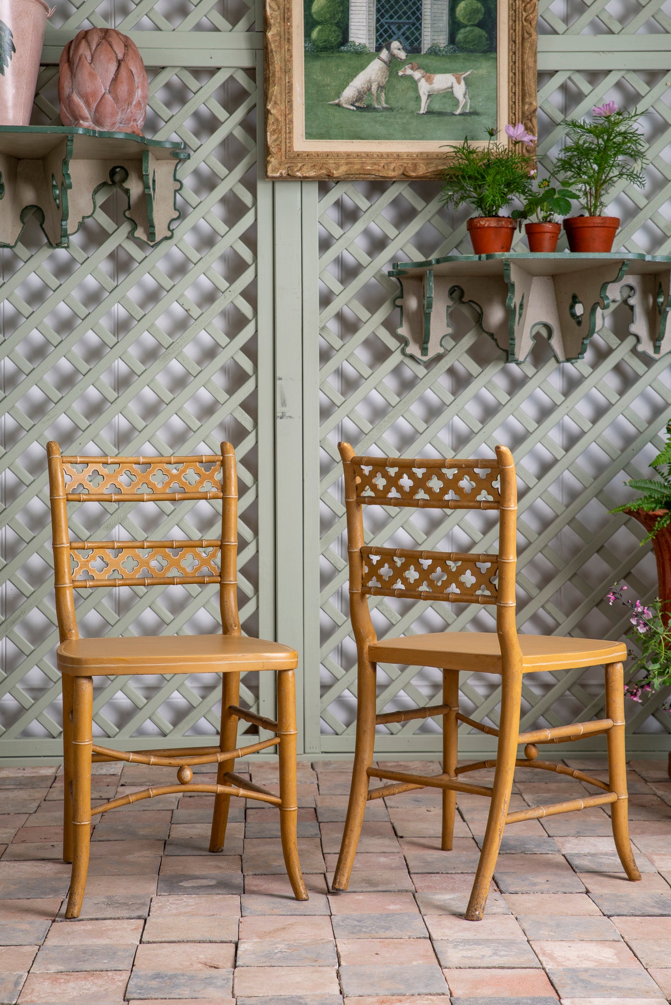 Mustard Bamboo Occasional Chairs