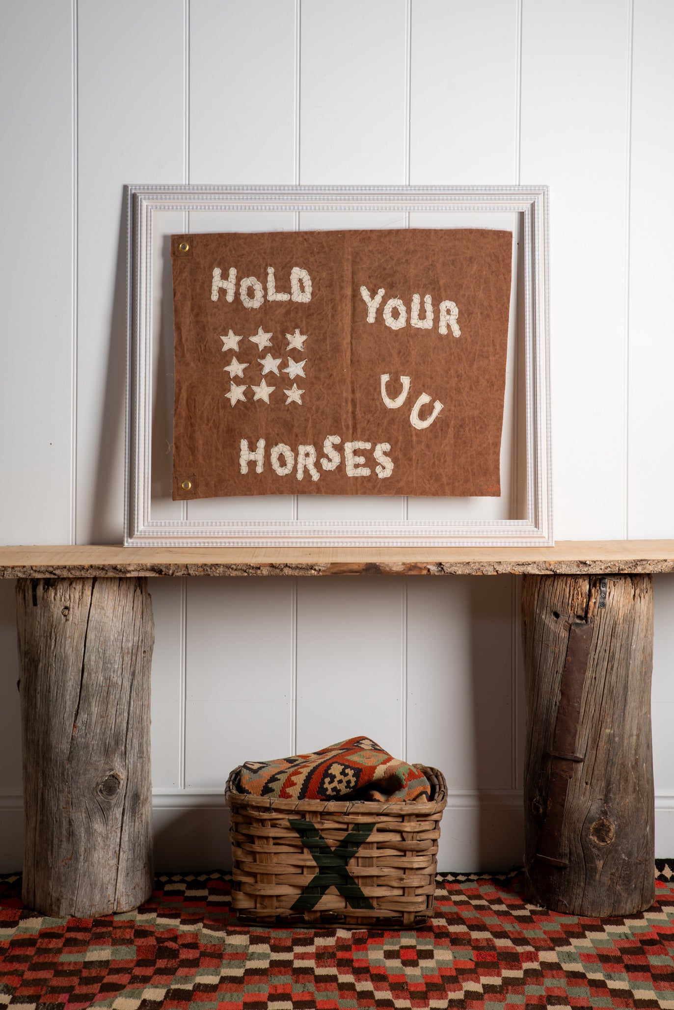 "Hold Your Horses & Stars" Framed Flag