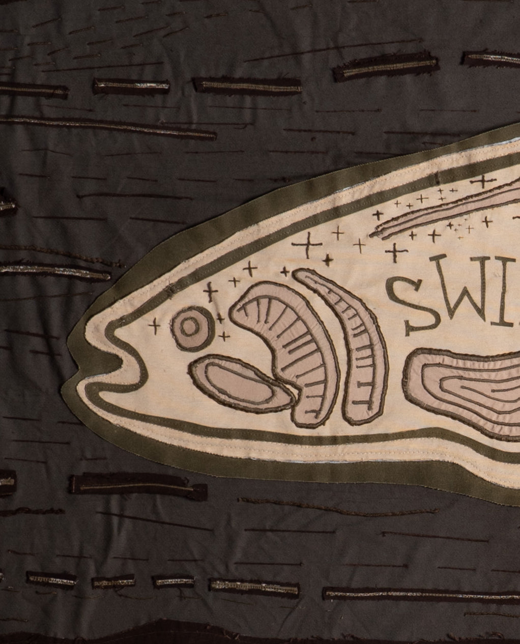 "Swim Upstream" Tapestry Flag