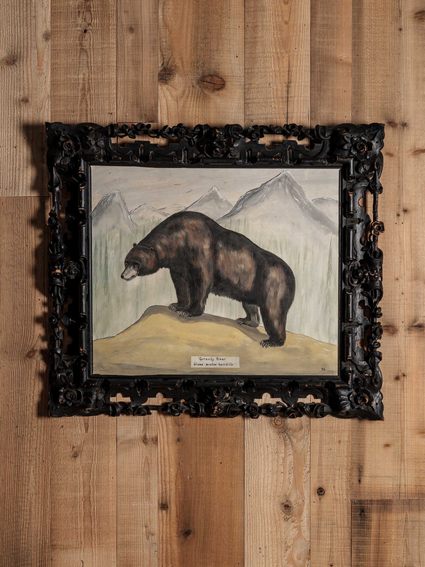 "Grizzly Bear" Naive Painting