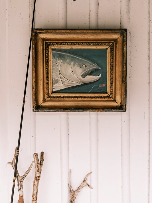 "Ally's Shrimp" Salmon Head Painting