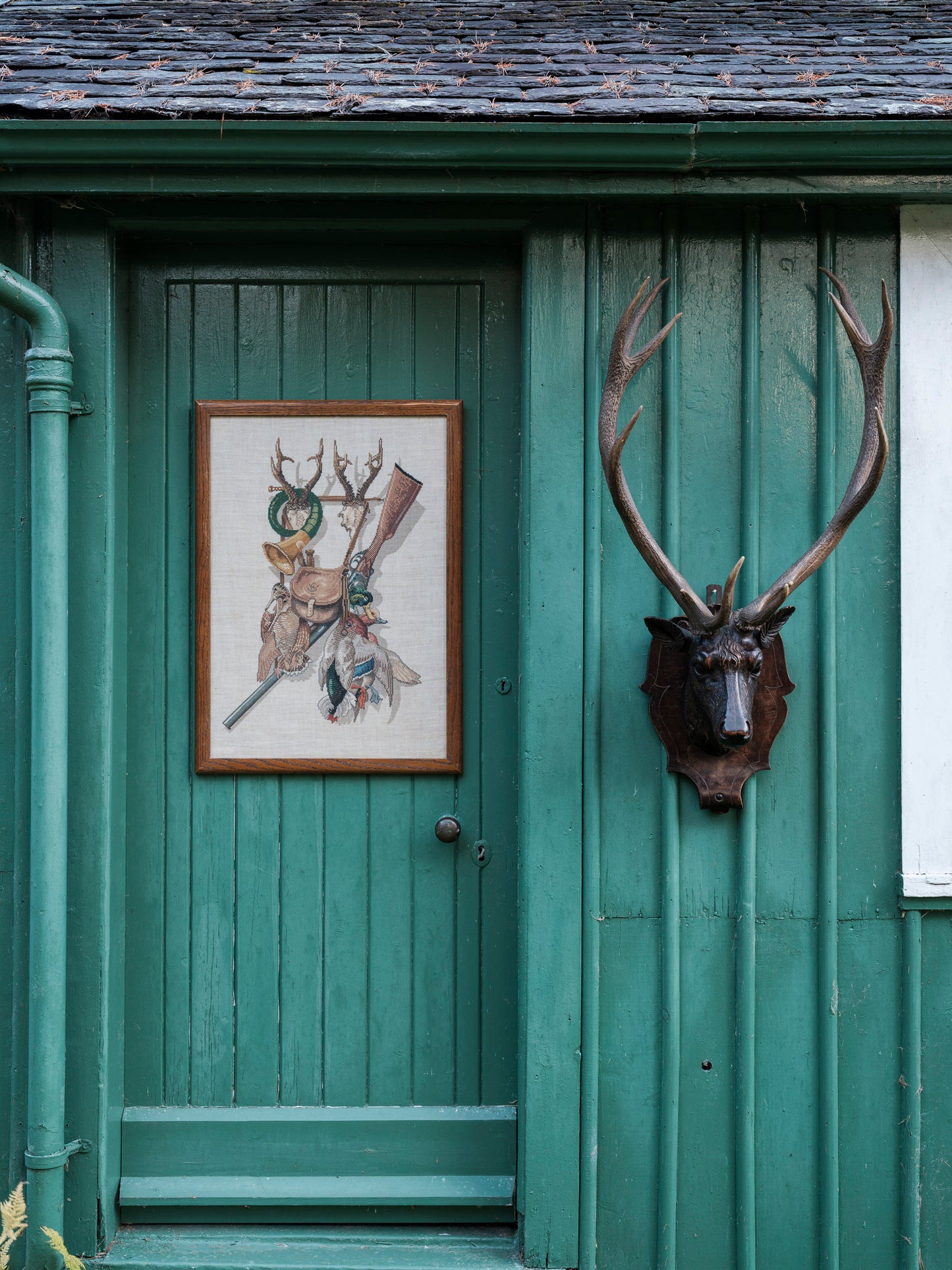 19th Century Carved Wooden Stags Head