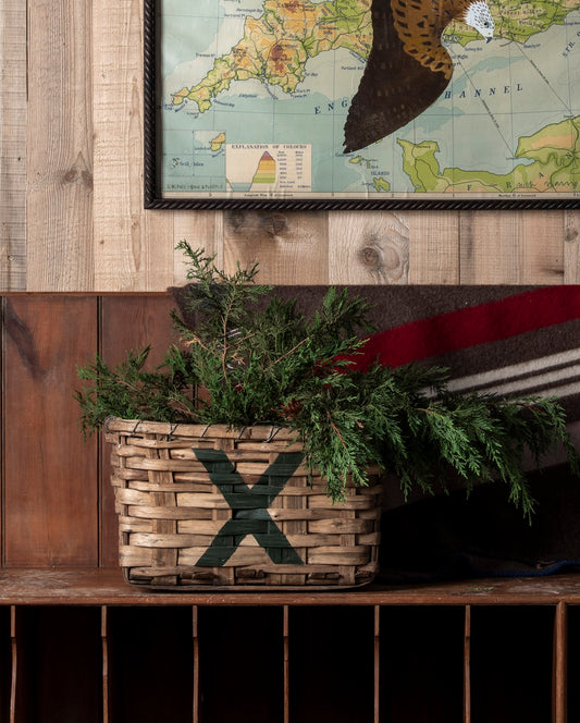 Small Green "X" Basket
