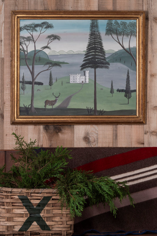 "The Highland Castle" Naive Painting