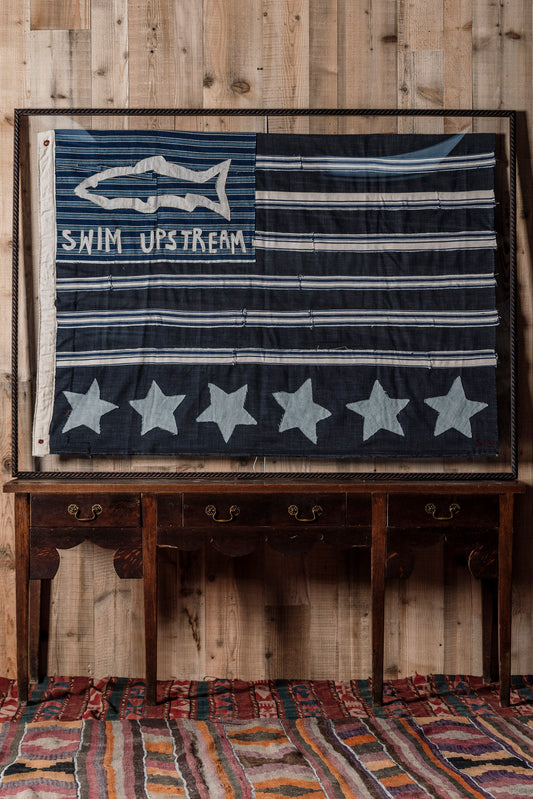 "Swim Upstream & Stars" Large Flag