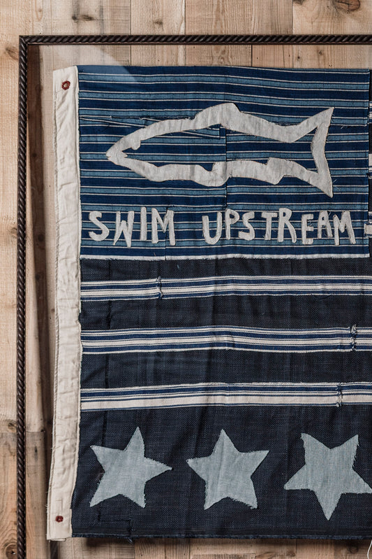 "Swim Upstream & Stars" Large Flag