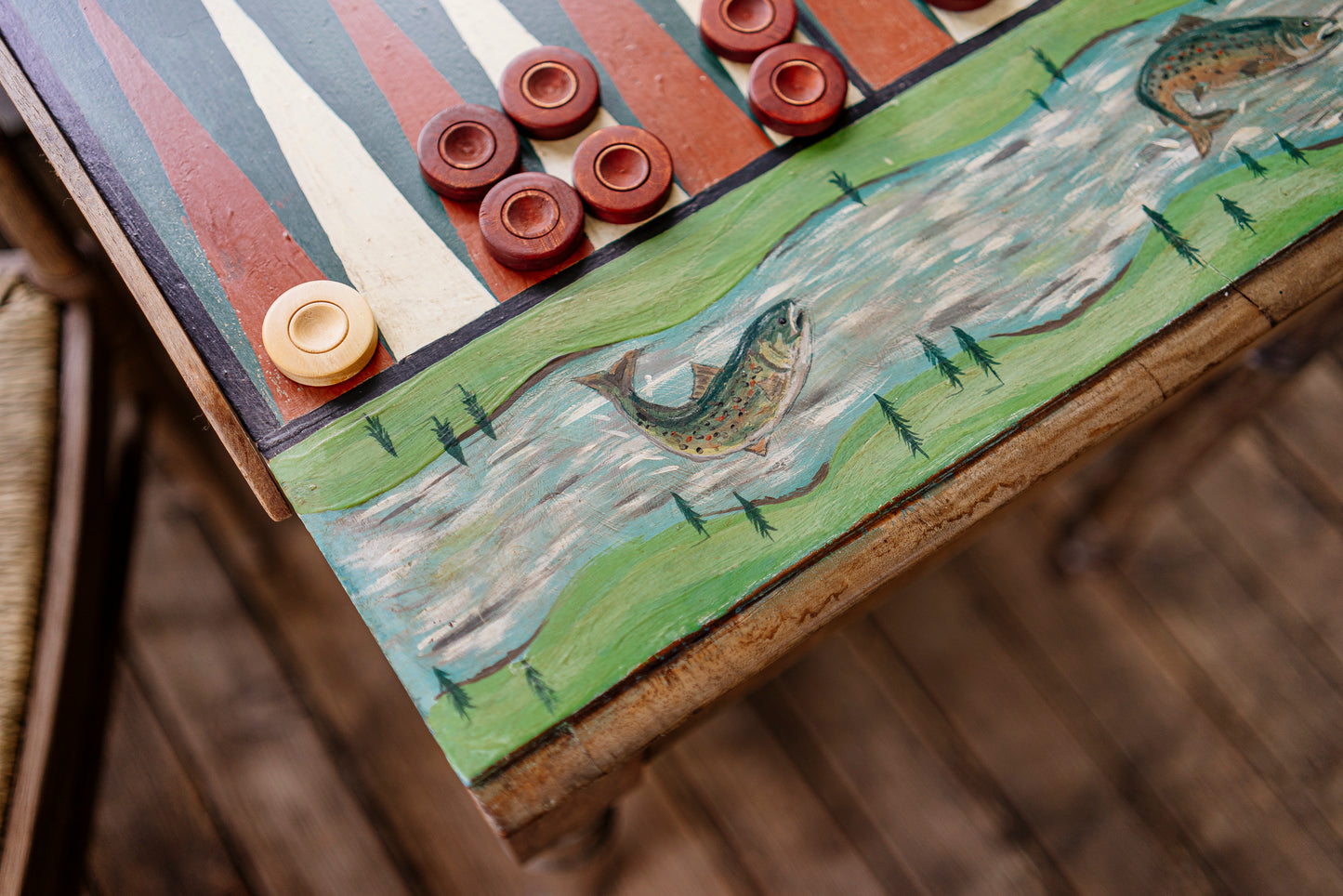 Lake House Folky Backgammon Table