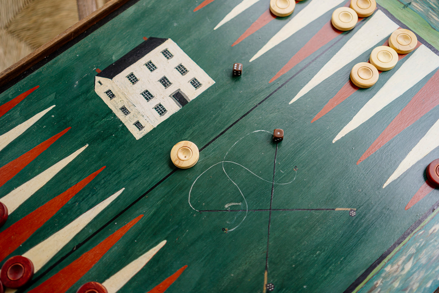 Lake House Folky Backgammon Table